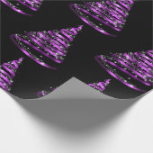 Elegante Lila und schwarze Ribbon Tree Weihnachten Geschenkpapier (Ecke)