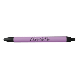 Elegante lila und schwarze Schrifttextname Kugelschreiber