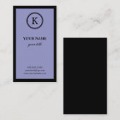 Elegante lila und schwarze visitenkarte (Vorne/Hinten)