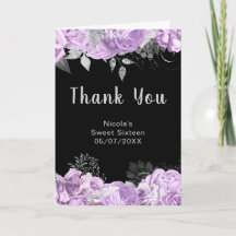 Elegante lila und silberne Blumen Sweet Sixteen