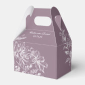 Elegante Lila und weiße Blumengeschmack Geschenkschachtel (Rückseite)