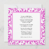 Elegante Lila und weiße Damaskus Einladung (Rückseite)