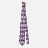Elegante Lila und weiße Flora Neck Ties Krawatte (Vorderseite)