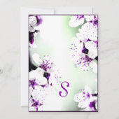 Elegante Lila und weiße Lilien auf weich grün Einladung (Rückseite)