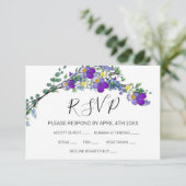 Elegante Lila Veilchen Aquarell RSPV CARDS RSVP Karte (Stehend Vorderseite)