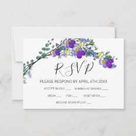 Elegante Lila Veilchen Aquarell RSPV CARDS RSVP Karte