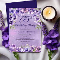 Elegante lila Veilchen Blumen 75. Geburtstagsfeier