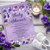 Elegante lila Veilchen-Blumen-Baby-Party