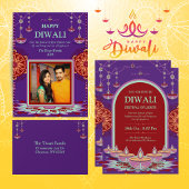 Elegante lila Villa Saroli Feiertagskarte