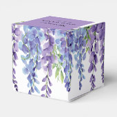 Elegante Lila Violet Florals Hochzeit Geschenkschachtel (Rückseite)