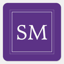 Elegante Lila Violet White Monogram Wedding