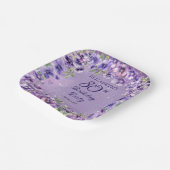 Elegante Lila Violets Floral 80. Geburtstagsparty Pappteller (Gewinkelt)
