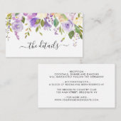 Elegante Lila Violett-Blumenzwiebeln Details Begleitkarte (Vorne/Hinten)