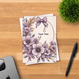 Elegante lila violette Blumen-Schleife-Acrylhoczei Acryleinladungen