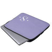Elegante lila violette Monogramm-Laptoptasche Laptopschutzhülle (Vorne Knopf)