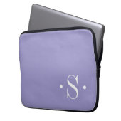 Elegante lila violette Monogramm-Laptoptasche Laptopschutzhülle (Vorderseite Links)