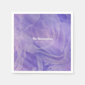 Elegante lila violette Rosen Hochzeitsservietten Serviette