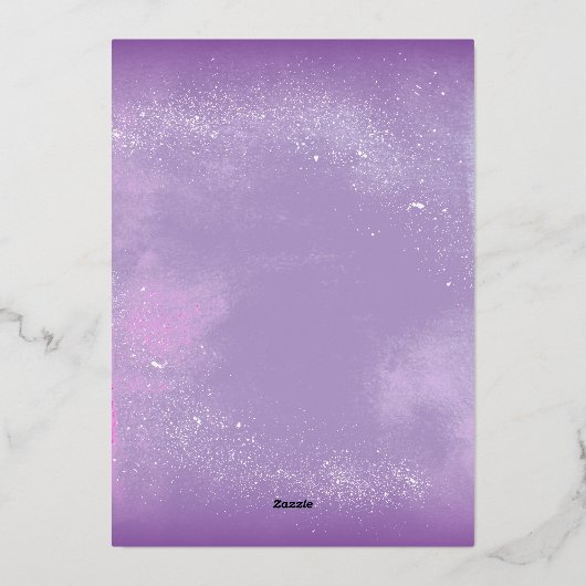 Elegante Lila Violetten Blumenzwiebeln 60. Geburts Folieneinladung (Rückseite)