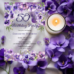 Elegante Lila Violetten Floral 50. Geburtstagspart Acryleinladungen<br><div class="desc">Elegantes lila Veilchendesign "50th Birthday Party" mit einem Blumenmuster-Ober- und Unterteil von Veilchen mit weißen Sternenstaub-Akzenten.</div>