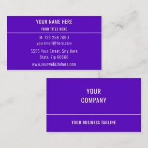 Elegante Lila Visitenkarte macht Ihr eigenes Desig