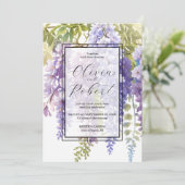 Elegante lila Wallis Einladung (Stehend Vorderseite)