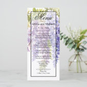 Elegante lila Wallis Menükarte (Stehend Vorderseite)