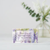 Elegante lila Walliser Hochzeit Begleitkarte (Stehend Vorderseite)