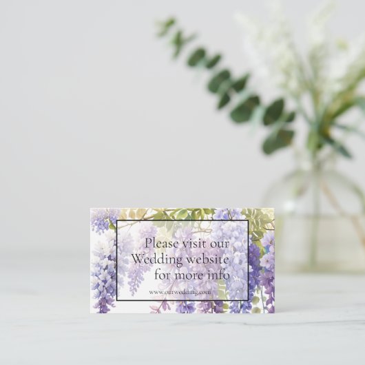 Elegante lila Walliser Hochzeit Begleitkarte (Stehend Vorderseite)