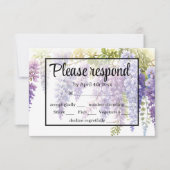 Elegante lila Walliser Hochzeit RSVP Karte (Vorderseite)