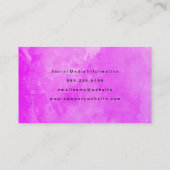 Elegante Lila Wasserfarbe gebürstet Visitenkarte (Rückseite)