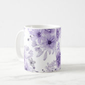 Elegante Lila Wasserfarbe Kaffeetasse (Vorderseite Links)