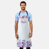 Elegante Lila Wasserfarbe mit Monogramm Schürze (Getragen)