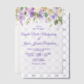 Elegante Lila Wasserfarben Blumen Moderne Hochzeit Pergament Einladungen (Versetzt (Einladung))