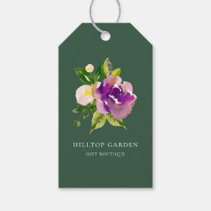 Elegante Lila Wasserfarben Blumenpreise Geschenkanhänger