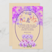 Elegante Lila Wasserfarben Einladung (Vorne/Hinten)