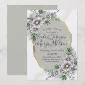 Elegante Lila Wasserfarben Einladung (Vorne/Hinten)