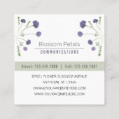 Elegante Lila Wasserfarben Quadratische Visitenkarte (Rückseite)