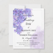 Elegante Lila Wasserfarben-Sukkulente Hochzeit Einladung (Vorderseite)