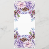 Elegante Lila Wasserfarbenhochzeit Menükarte (Rückseite)