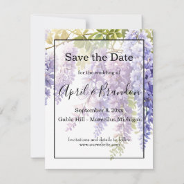 Elegante, lila Wasserfarbenwelt Hochzeit Save The Date