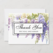 Elegante, lila Wasserfarbenwisteria Dankeskarte (Vorderseite)