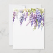 Elegante, lila Wasserfarbenwisteria Save The Date (Rückseite)
