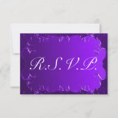 Elegante Lila Wedding RSVP Karte (Vorderseite)