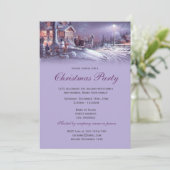 Elegante lila Weihnachtsfeier Einladung (Stehend Vorderseite)