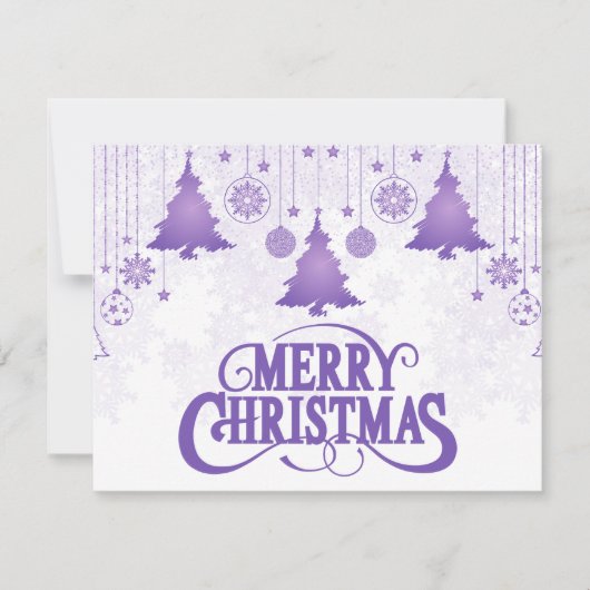 Elegante Lila Weihnachtswünsche Feiertagskarte (Vorderseite)
