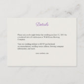 Elegante Lila Wildblume Begleitkarte (Vorderseite)