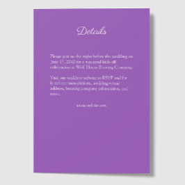 Elegante Lila Wildblume Begleitkarte