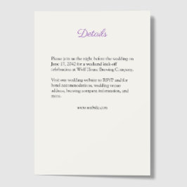 Elegante Lila Wildblume Begleitkarte