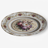 Elegante lila Wildblume Blumenhochzeit Pappteller (Schrägansicht)