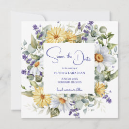 Elegante Lila Wildblume Hochzeit Save The Date